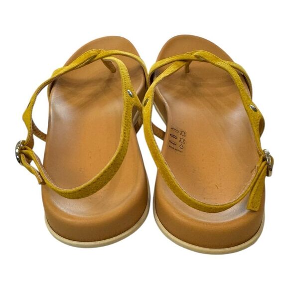 HOGAN Women's Italy Buckle Thong Suede Leather Yellow Sandals 37 7 - Picture 5 of 7